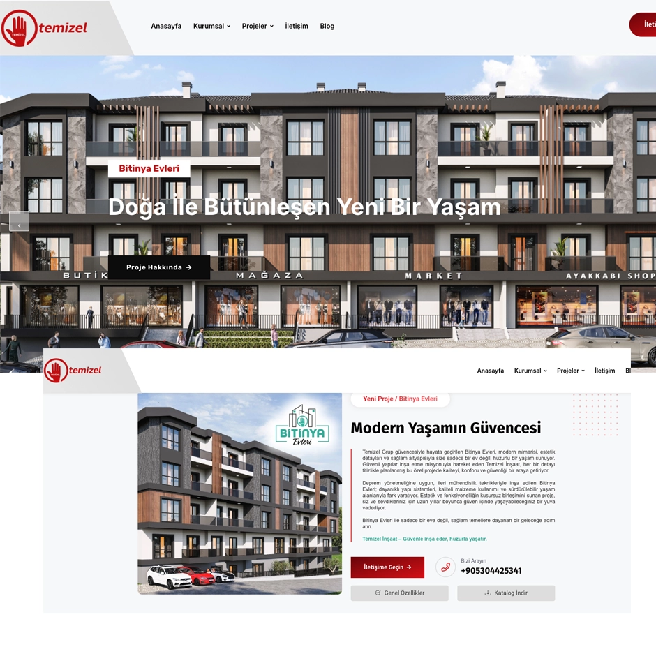 Temizel İnşaat Web Sitesi Yayında